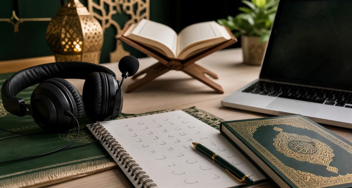 Tajweed and Quran recitation practice workspace